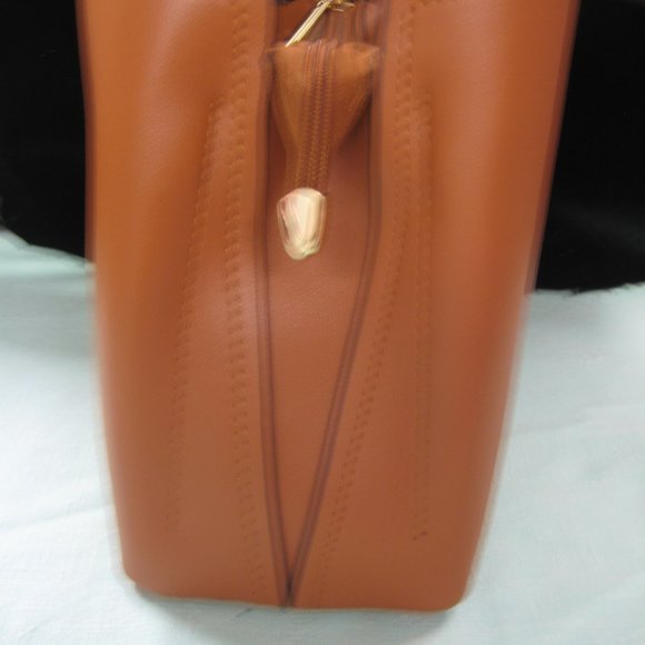 BROWN HIGH QUALITY LEATHER TOTE BAG SHOULDER HANDB - Picture 4 of 5